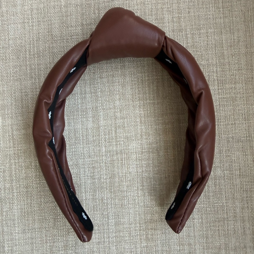 Lele Saldoughi Brown Leather Headband (No Longer Made!)
